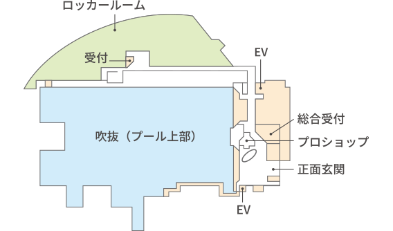 本館1階の平面図