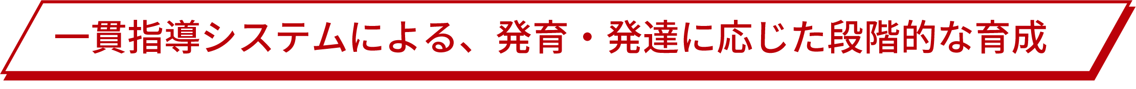 一貫指導システムによる、発育・発達に応じた段階的な育成