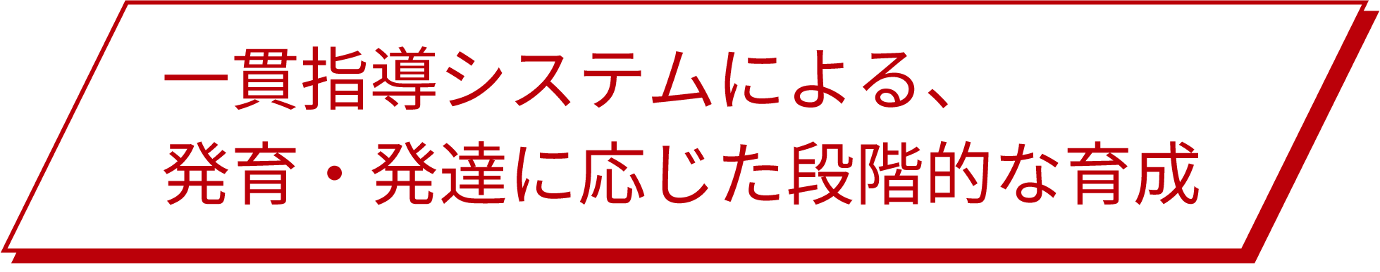 一貫指導システムによる、発育・発達に応じた段階的な育成