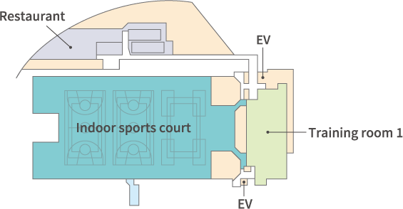 Plan of the second floor of the main building